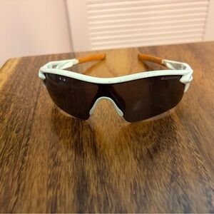 🚴 VeloChampion Missile Cycling Sunglasses – White/Orange | UV400 | Sport Shades